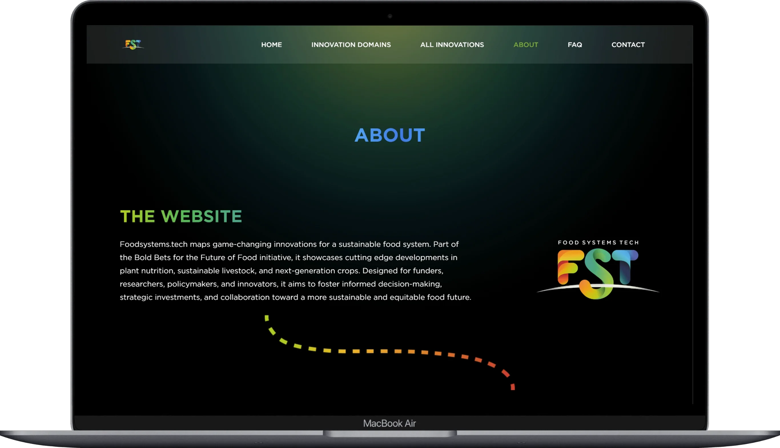 Contact Us page of the fst website displayed on a laptop.