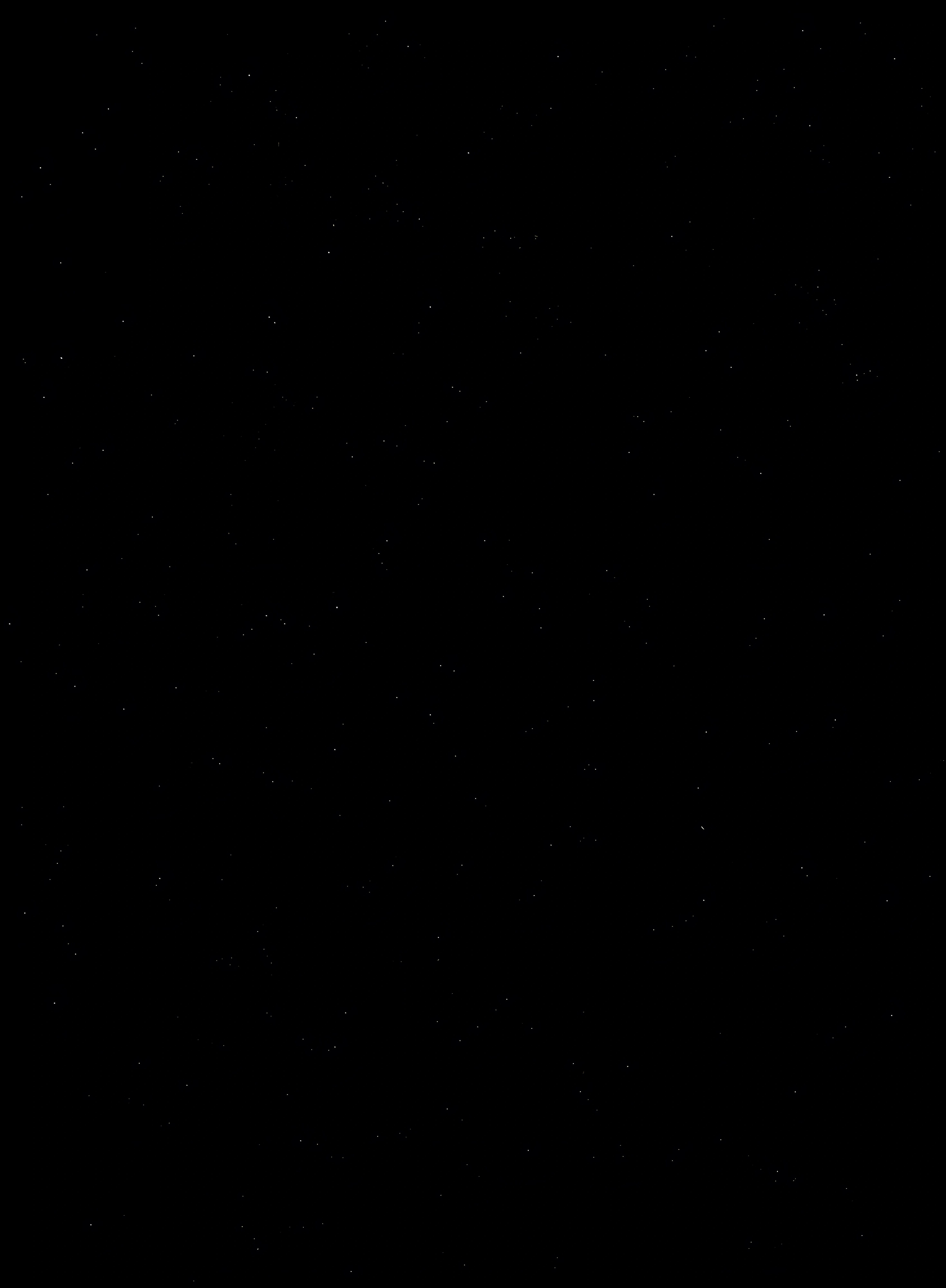 White dots resembling stars are scattered across a black background.